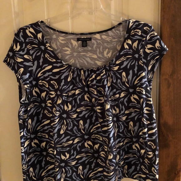 Tommy Hilfiger Tops - TommyHilfiger-Blue Pattern-ShSl Tee, Rd Neck-Sz XL